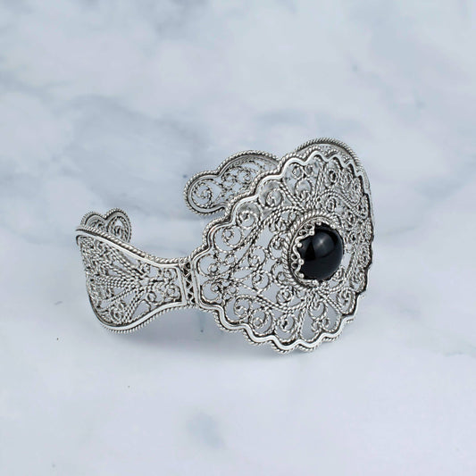 Sterling Silver Cuff Bracelet: Teal Turquoise