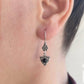 Sterling Silver  Art Gemstone Dangle Women Triangle Earrings: Black Onyx