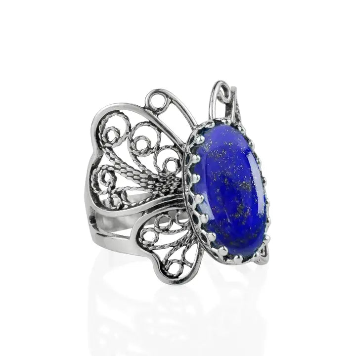 Filigree Gemstone Butterfly Ring .925
