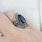Lapis Lazuli Gemstone Women Sterling Silver Ring: Lapis Lazuli / 9