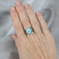 Filigree Art Larimar Gemstone Tulip Detailed Women Sterling Silver Statement Ring: 9