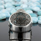 Filigree Art Larimar Gemstone Tulip Detailed Women Sterling Silver Statement Ring: 9