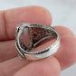 Art Pink Chalcedony Gemstone Angel Wings Women Silver Ring: Pink Chalcedony / 9