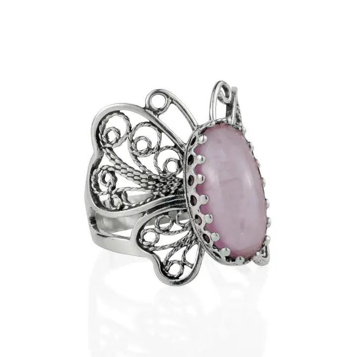 Filigree Gemstone Butterfly Ring .925