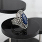 Lapis Lazuli Gemstone Women Sterling Silver Ring: Lapis Lazuli / 9
