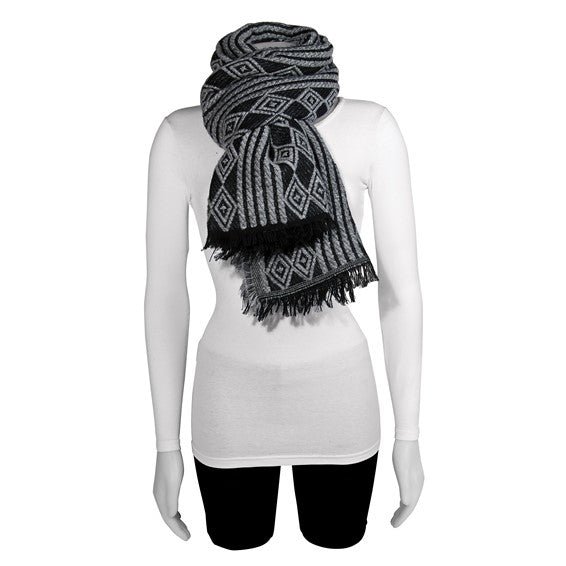 Black/Grey Diamond Fashion Scarf