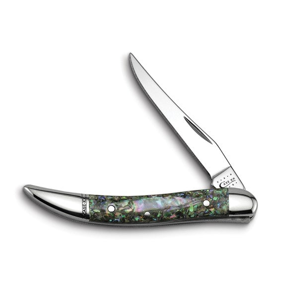 Case Abalone Handle Texas Toothpick Pocket Knife with Tru-Sharp Stainless Steel Blade