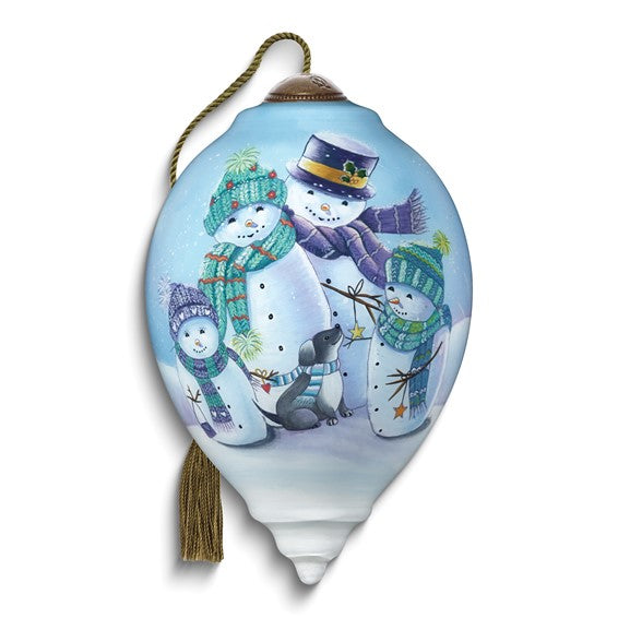 Bigger - Neqwa Art Festive Family by Sarah Summers Hand-painted Glass Ornament