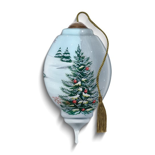 Bigger - Neqwa Art Christmas Caller by Emma Leach Hand-painted Glass Ornament