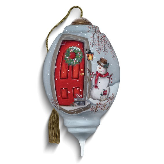 Bigger - Neqwa Art Christmas Caller by Emma Leach Hand-painted Glass Ornament