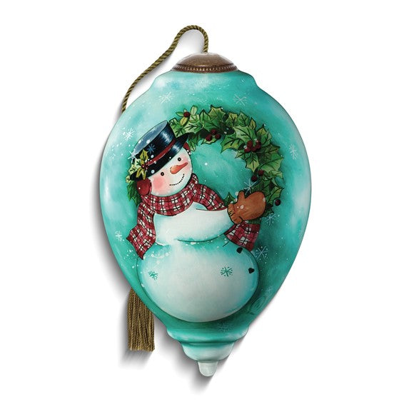 Bigger - Neqwa Art Tidings of Joy by Susan Winget Hand-painted Glass Ornament