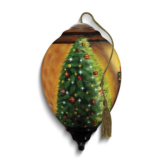 Bigger - Neqwa Art Have A Jolly Christmas by Simon Treadwell Hand-painted Glass Ornament