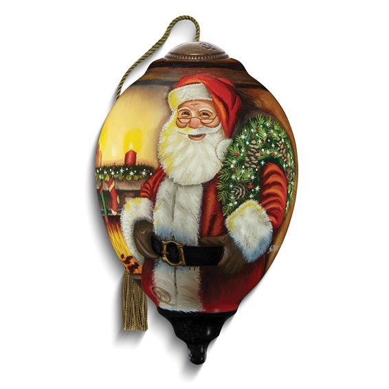 Bigger - Neqwa Art Have A Jolly Christmas by Simon Treadwell Hand-painted Glass Ornament