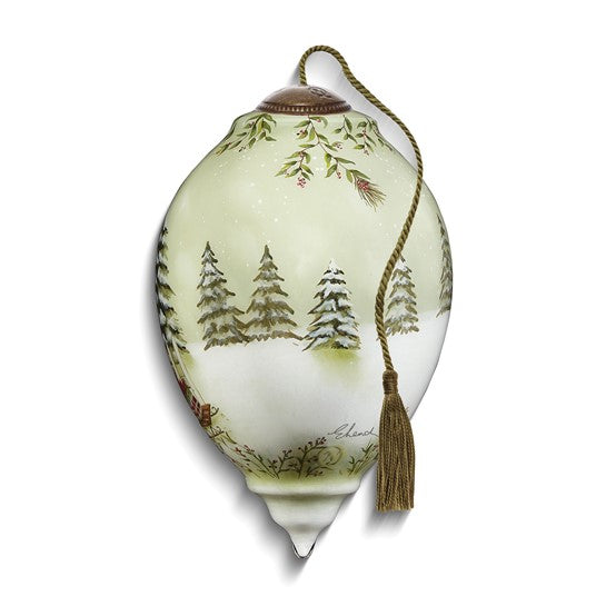 Bigger - Neqwa Art Frosty Friends by Emma Leach Hand-painted Glass Ornament