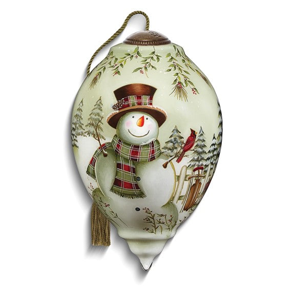 Bigger - Neqwa Art Frosty Friends by Emma Leach Hand-painted Glass Ornament