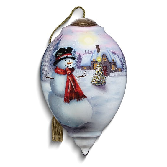 Bigger - Neqwa Art All Spruced Up For Christmas by Simon Treadwell Hand-painted Glass Ornament