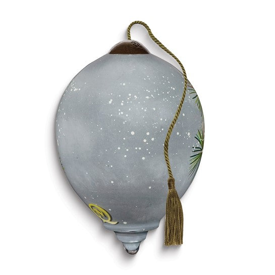 Neqwa Art Gentle Snowfall by James Hautman Hand-painted Glass Ornament