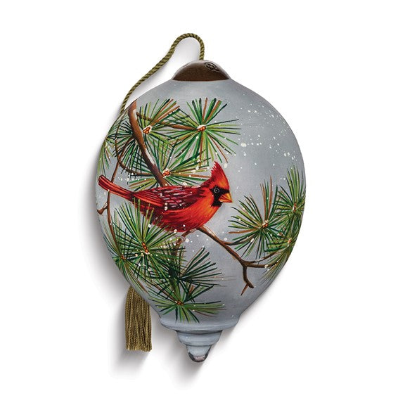 Neqwa Art Gentle Snowfall by James Hautman Hand-painted Glass Ornament