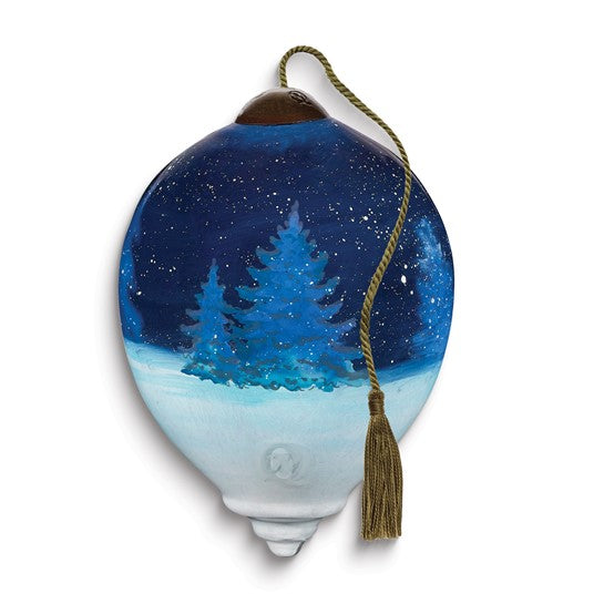 Neqwa Art Peppermint Wonderland by Nicole Tamarin Hand-painted Glass Ornament