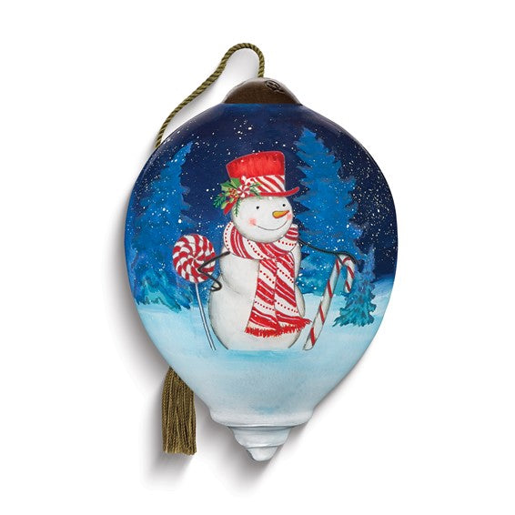 Neqwa Art Peppermint Wonderland by Nicole Tamarin Hand-painted Glass Ornament