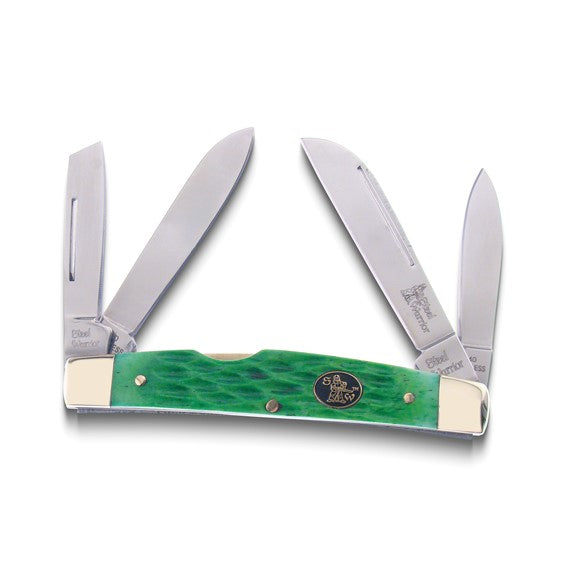 Steel Warrior Green Jigged Bone Handle Congress Pocket Knife