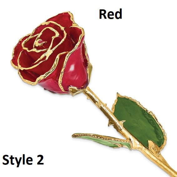 Real Lacquer Roses Dipped in 24k Yellow Gold