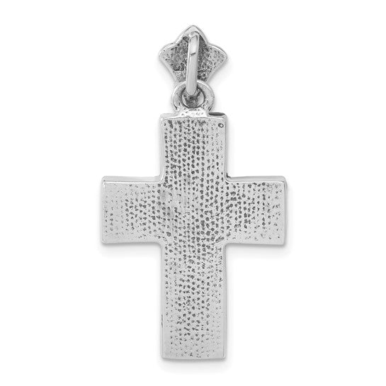 Sterling Silver Cats Eye Cross Pendant 18-20 inch Chain with Magnetic Clasp