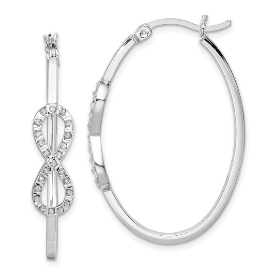 FYD - Diamond Fascination Diamond Mystique Sterling Silver Platinum-plated Diamond Infinity Hoop Earrings