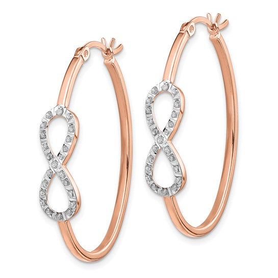 Diamond Fascination Diamond Mystique Sterling Silver 18K Rose Gold-plated Diamond Infinity Hoop Earrings