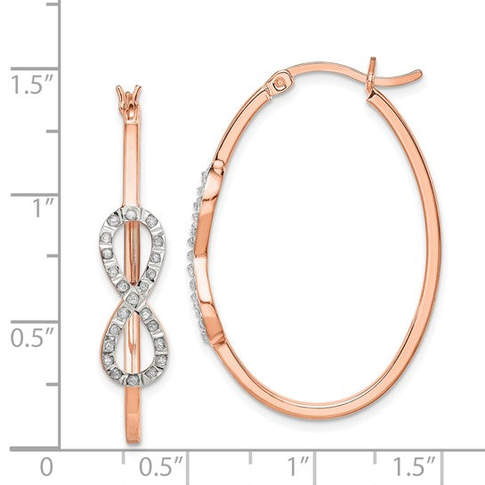 Diamond Fascination Diamond Mystique Sterling Silver 18K Rose Gold-plated Diamond Infinity Hoop Earrings