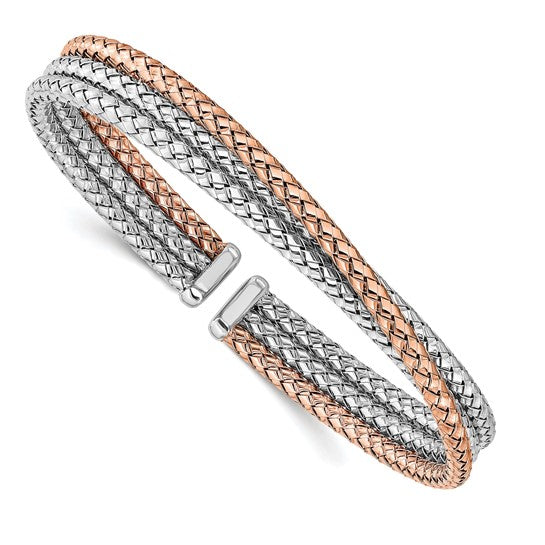 Sterling Silver and Rose Gold-plated Cuff