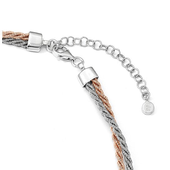 Leslie's Sterling Silver Rose Gold-tone with 17in or 7in