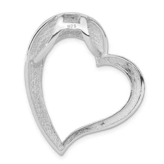 Sterling Silver Tan Shell Heart Slide Pendant 18-20 Inch Chain with Magnetic Clasp