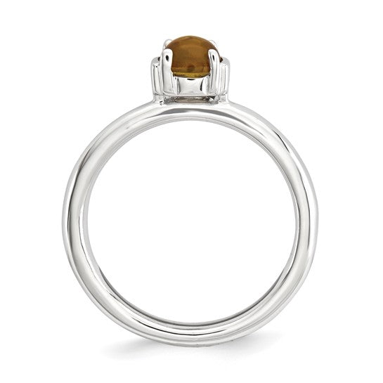 DS - Sterling Silver Stackable Expressions Genuine Citrine Rhodium-plated Ring