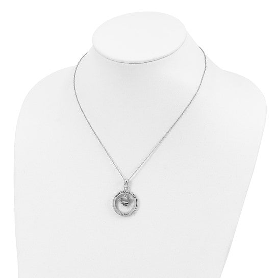 Sentimental Expressions Sterling Silver Rhodium-plated Antiqued Serve One Another 18in Necklace