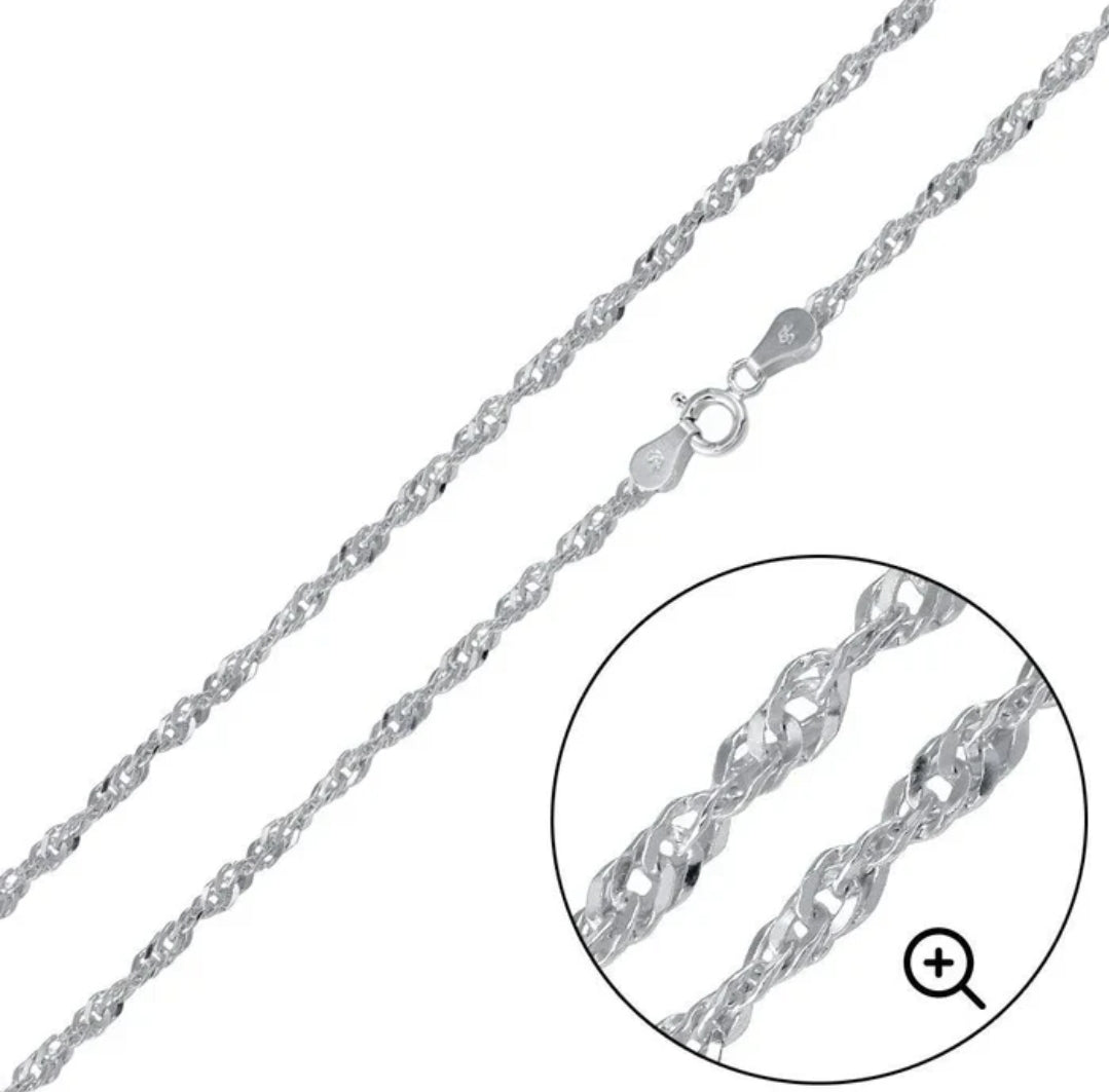 18 or 22in Sterling silver chain