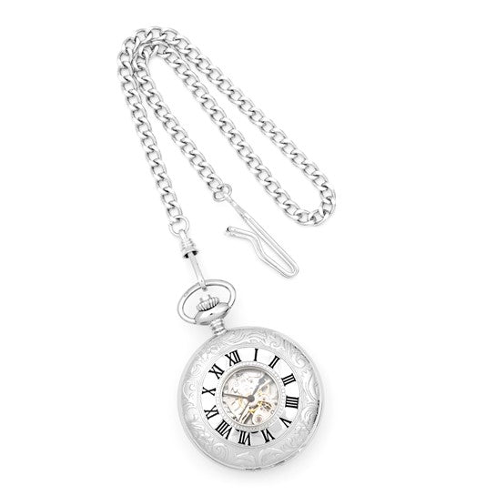 Charles Hubert Chrome-finish White Dial Pocket Watch