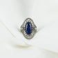 Lapis Lazuli Gemstone Women Sterling Silver Ring: Lapis Lazuli / 9