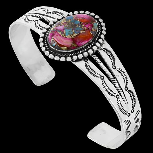 Rainbow Spiny Turquoise Cuff