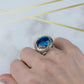 Filigree Art Blue Abalone Gemstone Women Sterling Silver Statement Ring: Blue Abalone / 11