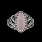 Art Pink Chalcedony Gemstone Angel Wings Women Silver Ring: Pink Chalcedony / 9