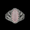 Art Pink Chalcedony Gemstone Angel Wings Women Silver Ring: Pink Chalcedony / 9