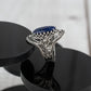 Lapis Lazuli Gemstone Women Sterling Silver Ring: Lapis Lazuli / 9
