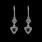 Sterling Silver  Art Gemstone Dangle Women Triangle Earrings: Black Onyx