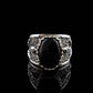 Filigree Art Black Onyx Gemstone Tulip Detailed Women Sterling Silver Statement Ring: Black Onyx / 8