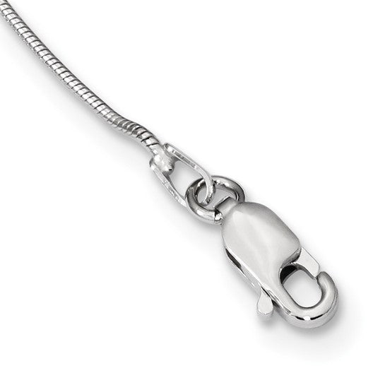 JF - Sterling Silver Rhodium-plated Green and Clear CZ Teardrop with 2in ext Necklace with Magnetic Clasp