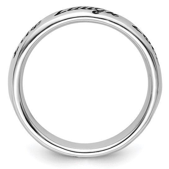 LS - Sterling Silver Stackable Expressions Enamel Live Laugh Love Ring