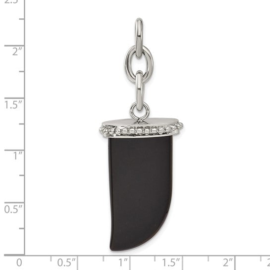 JF - Stainless Steel Genuine Onyx Fang Pendant (Pendant Only)