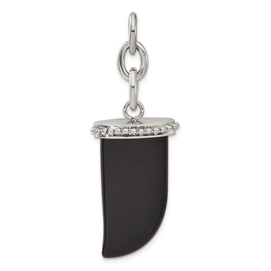 JF - Stainless Steel Genuine Onyx Fang Pendant (Pendant Only)